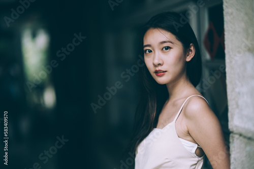 portrait of a young asian girl © lin