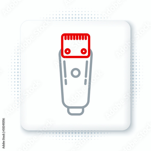 Line Electrical hair clipper or shaver icon isolated on white background. Barbershop symbol. Colorful outline concept. Vector