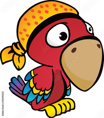 Cute cartoon parrot