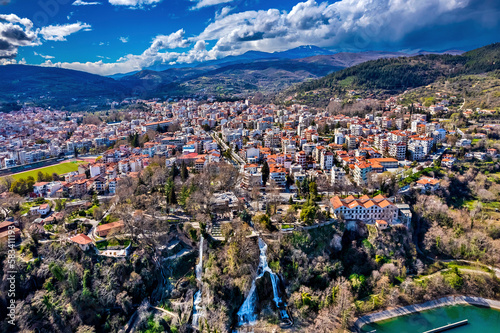 Photography Edessa town and its famous waterfalls, Pella, Macedonia, Greece.