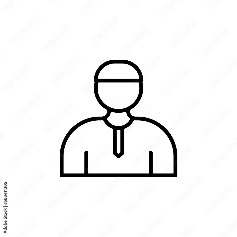 vector illustration of muslim man icon with outline style. suitable for any purpose. vector illustration of muslim man icon with outline style. suitable for any purpose.