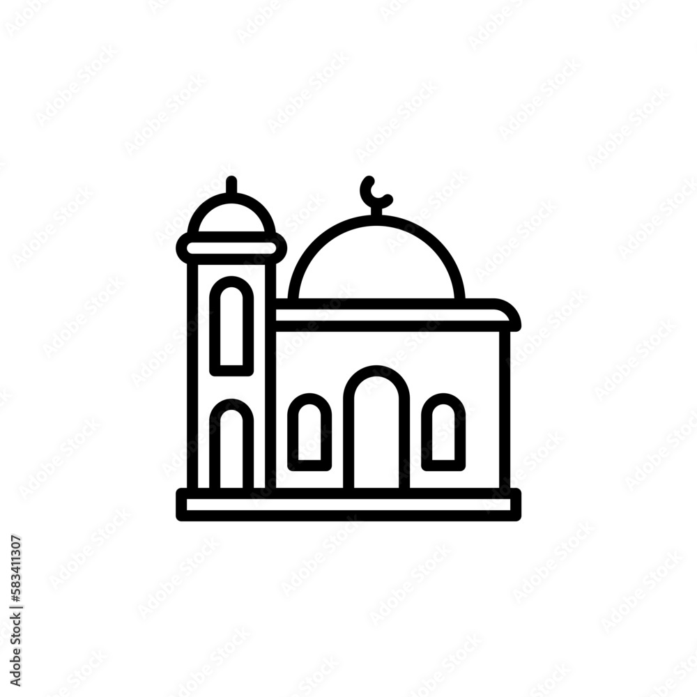 vector illustration of Ramadan moon icon with outline style. suitable for any purpose.