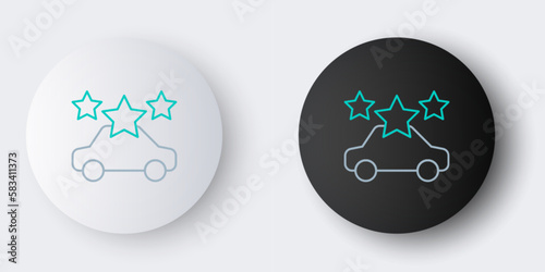 Line Car sharing icon isolated on grey background. Carsharing sign. Transport renting service concept. Colorful outline concept. Vector