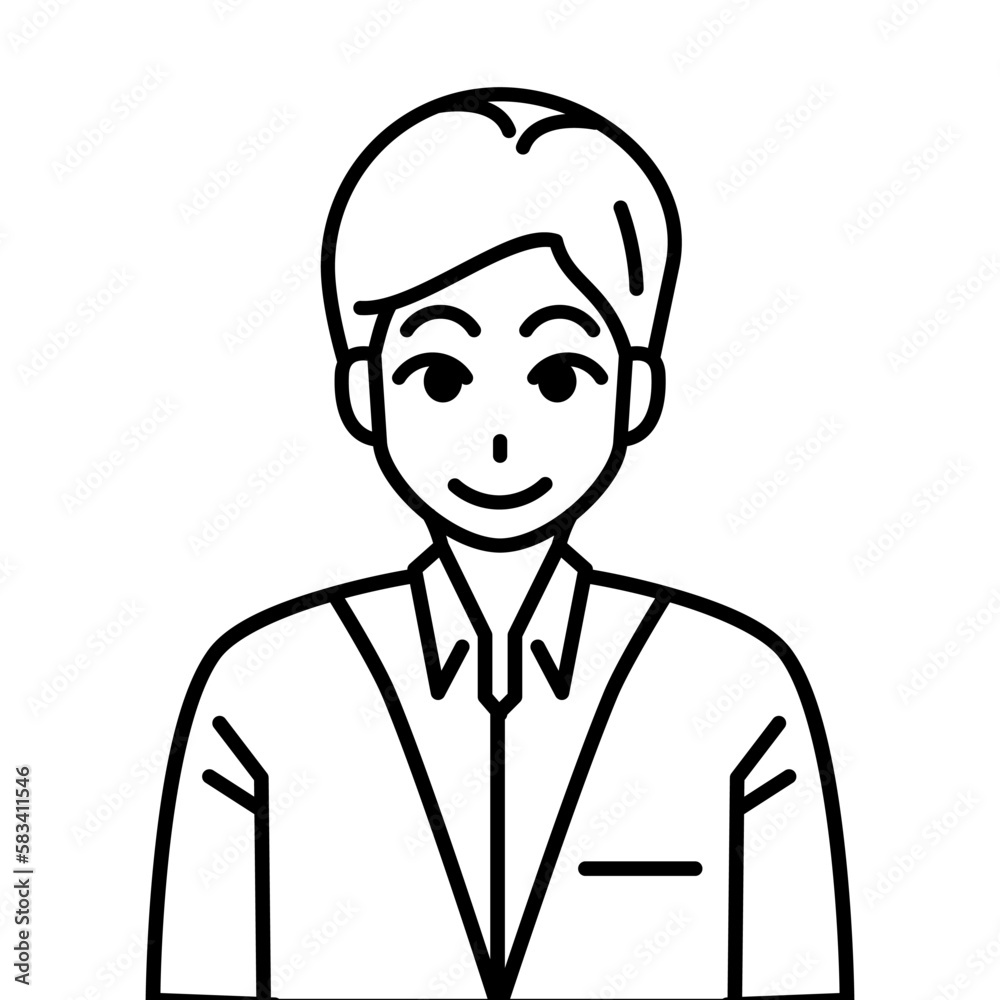 Male Avatar, Business Man Icon Outline Vector Illustration Male Avatar, Business Man Icon Outline Vector Illustration