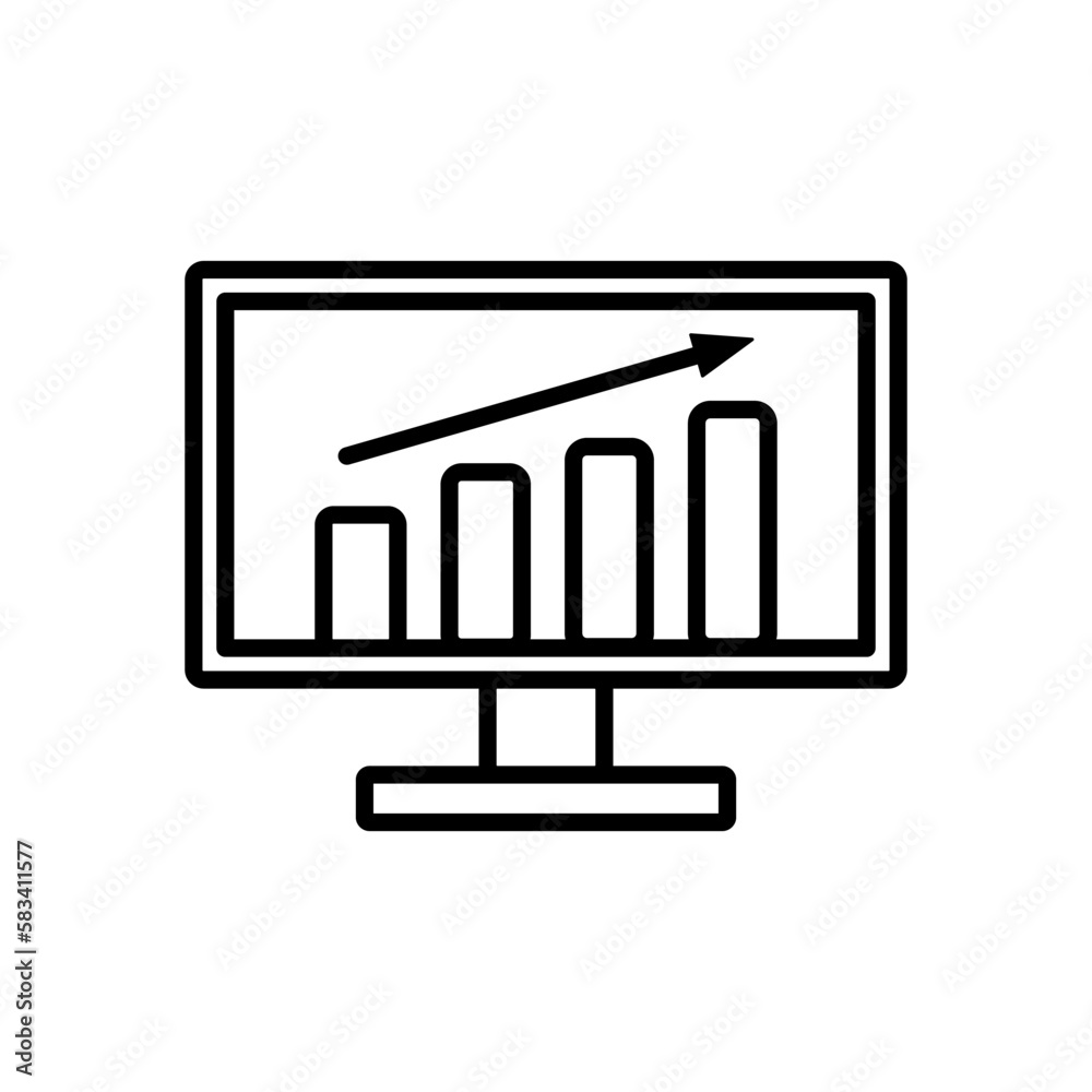 Digital Graphic Profit Data Monitor Icon Outline Vector Illustration Digital Graphic Profit Data Monitor Icon Outline Vector Illustration