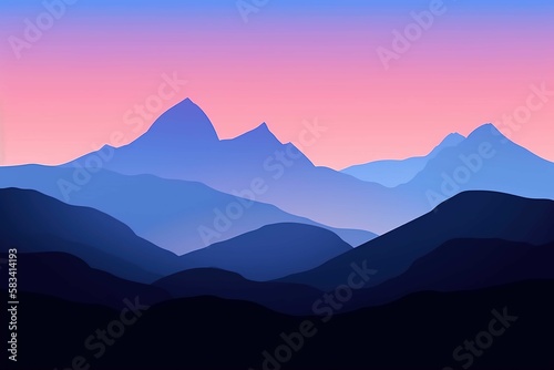 Artistic Mountain Background. Digital Art Wallpaper. Landscape Mountain. Generative AI