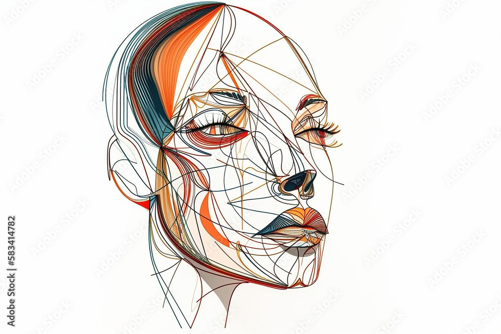 Abstract lines silhouette of a person | Generative AI art Abstract lines silhouette of a person | Generative AI art