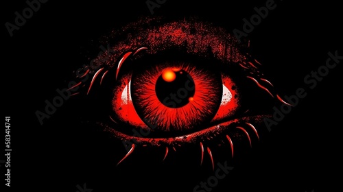 red eye in black background 