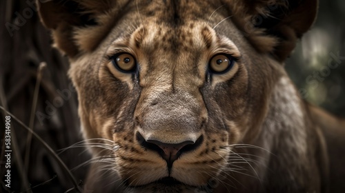 close up of a lion (Ai generative art)