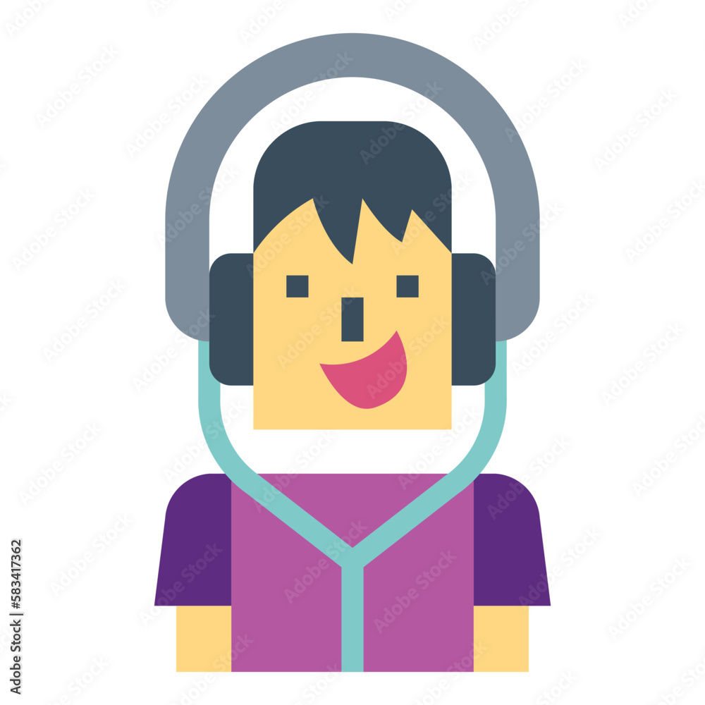 Obraz premium listening flat icon style