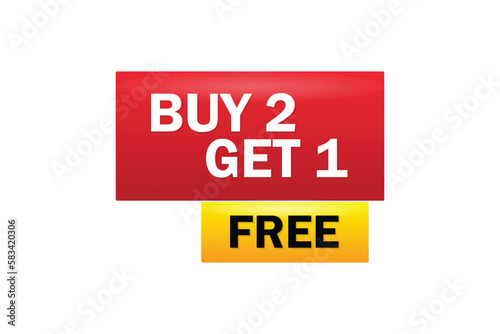 Buy two get one free vector illustration