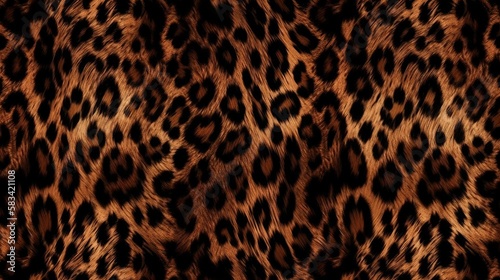 Leopard skin pattern design  illustration background Generative AI