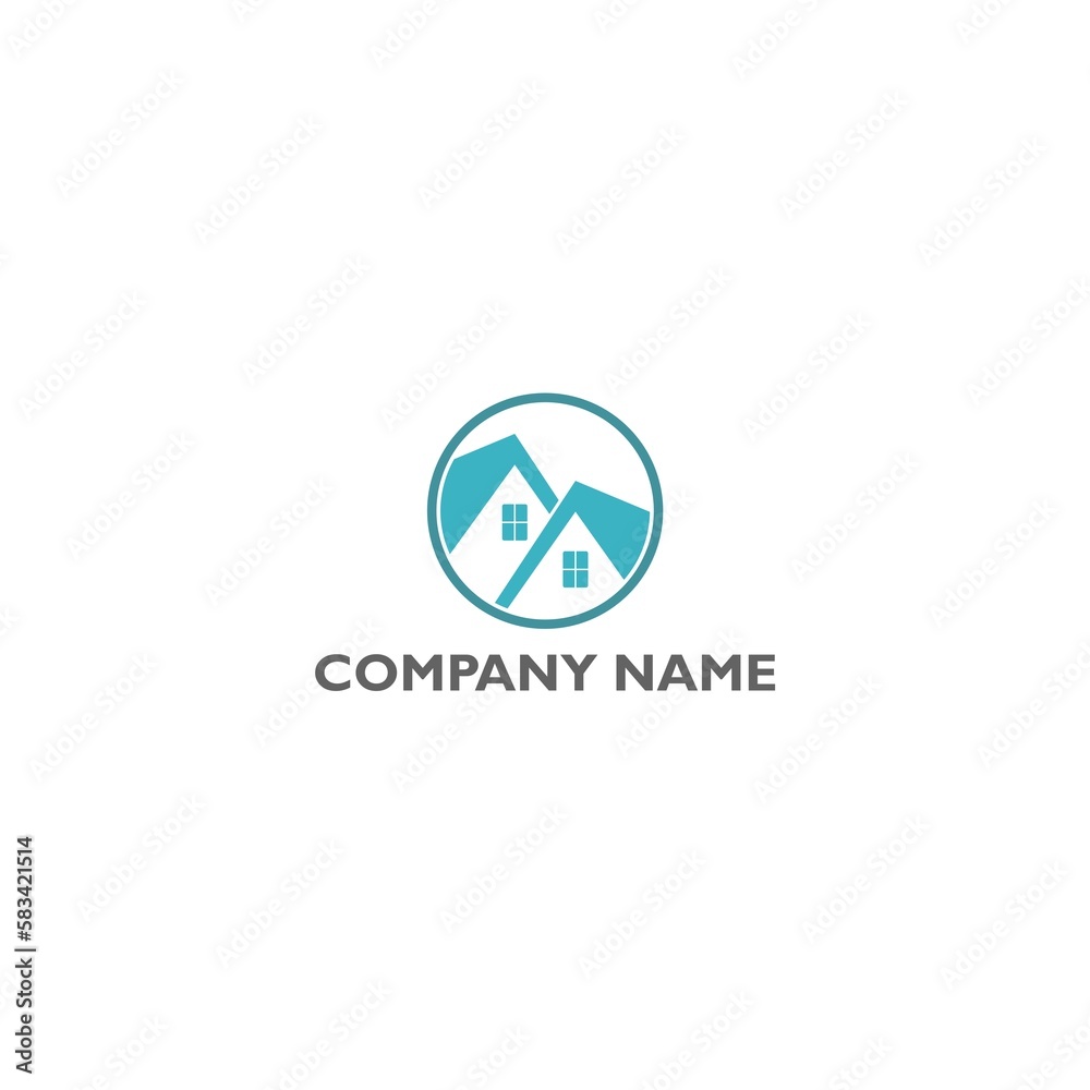Company name logo. Real estate company logo icon isolated on white background Company name logo. Real estate company logo icon isolated on white background