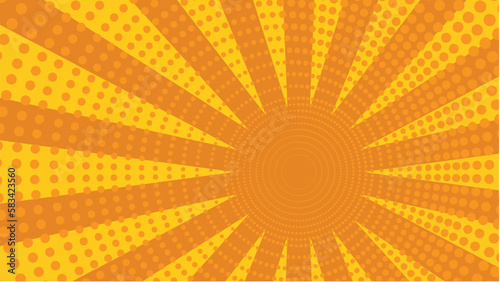 abstract background with sun. Comics dots