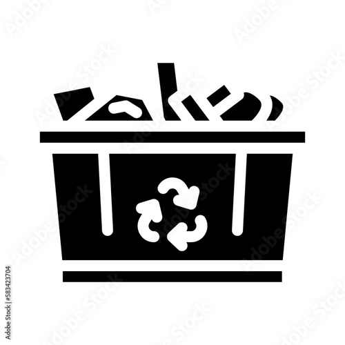 recycle copper glyph icon vector illustration