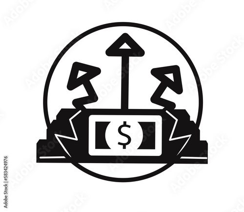 market inflation line icon vector. market inflation sign.