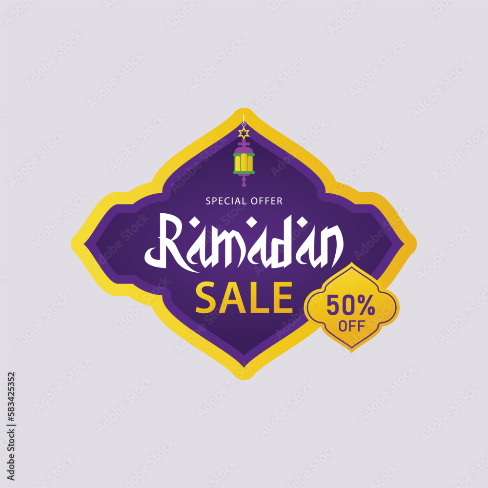 Ramadan sale label badge banner template sticker