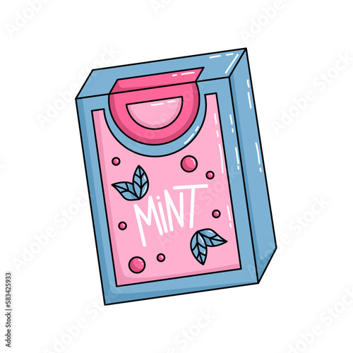 Mint chewing bubble gum