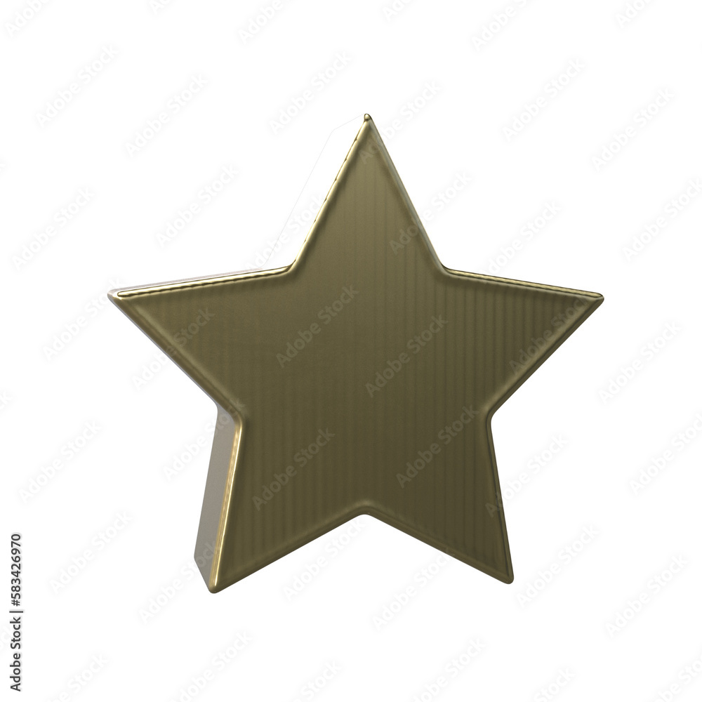 Obraz premium Realistic Star icon 3D render transparent background