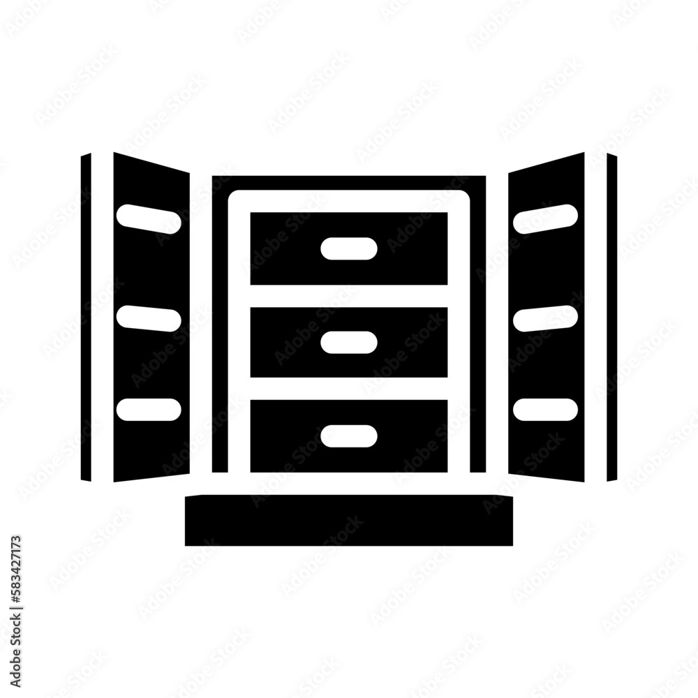 jewelry organizer box home interior glyph icon vector illustration jewelry organizer box home interior glyph icon vector illustration