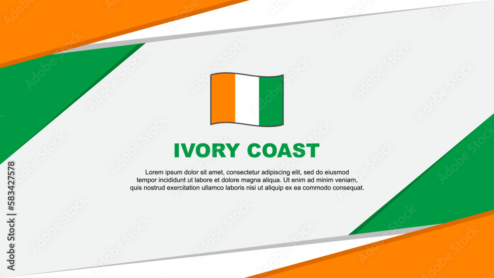 Obraz premium Ivory Coast Flag Abstract Background Design Template. Ivory Coast Independence Day Banner Cartoon Vector Illustration. Ivory Coast