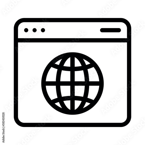 Website icon set. Web page icon in filled, thin line, outline and stroke style.