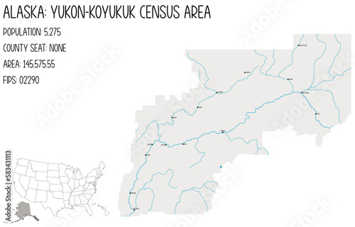 Large and detailed map of Yukon-Koyukuk Census Area in Alaska  USA.