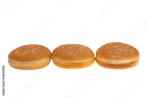bun with sesame seeds for hamburger isolated