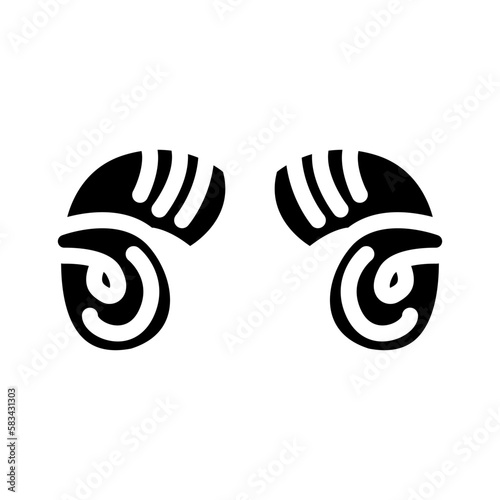 ram horn animal glyph icon vector illustration