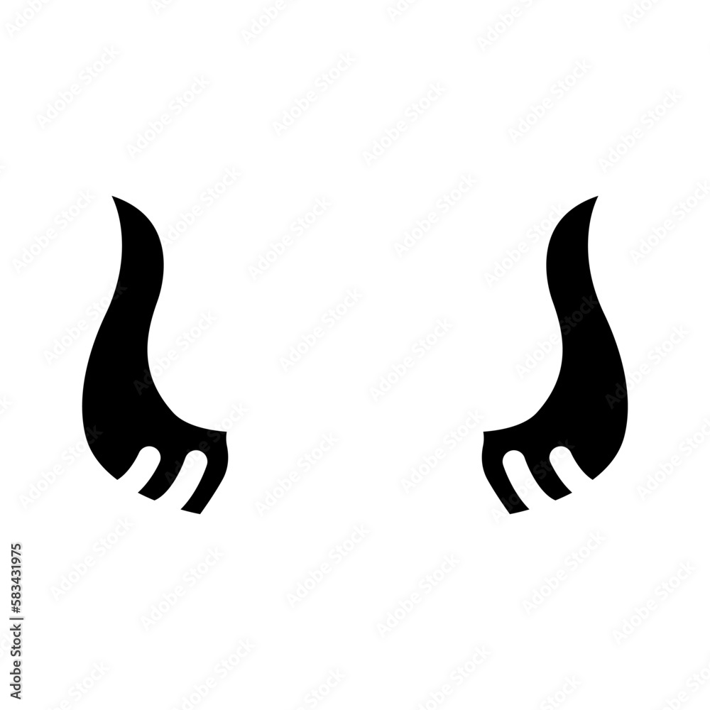 Obraz premium cow horn animal glyph icon vector illustration