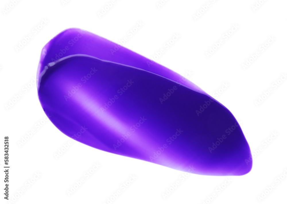Purple paint sample on white background, top view Purple paint sample on white background, top view