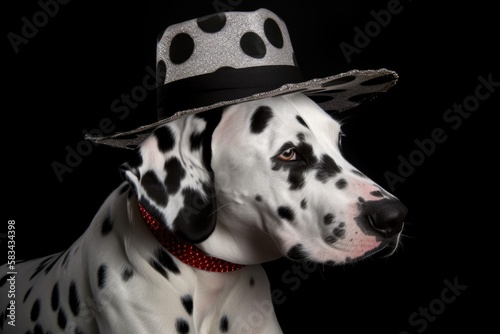 Dalmatian Dog Wearing A Hat - Studio Photograph © Arthur