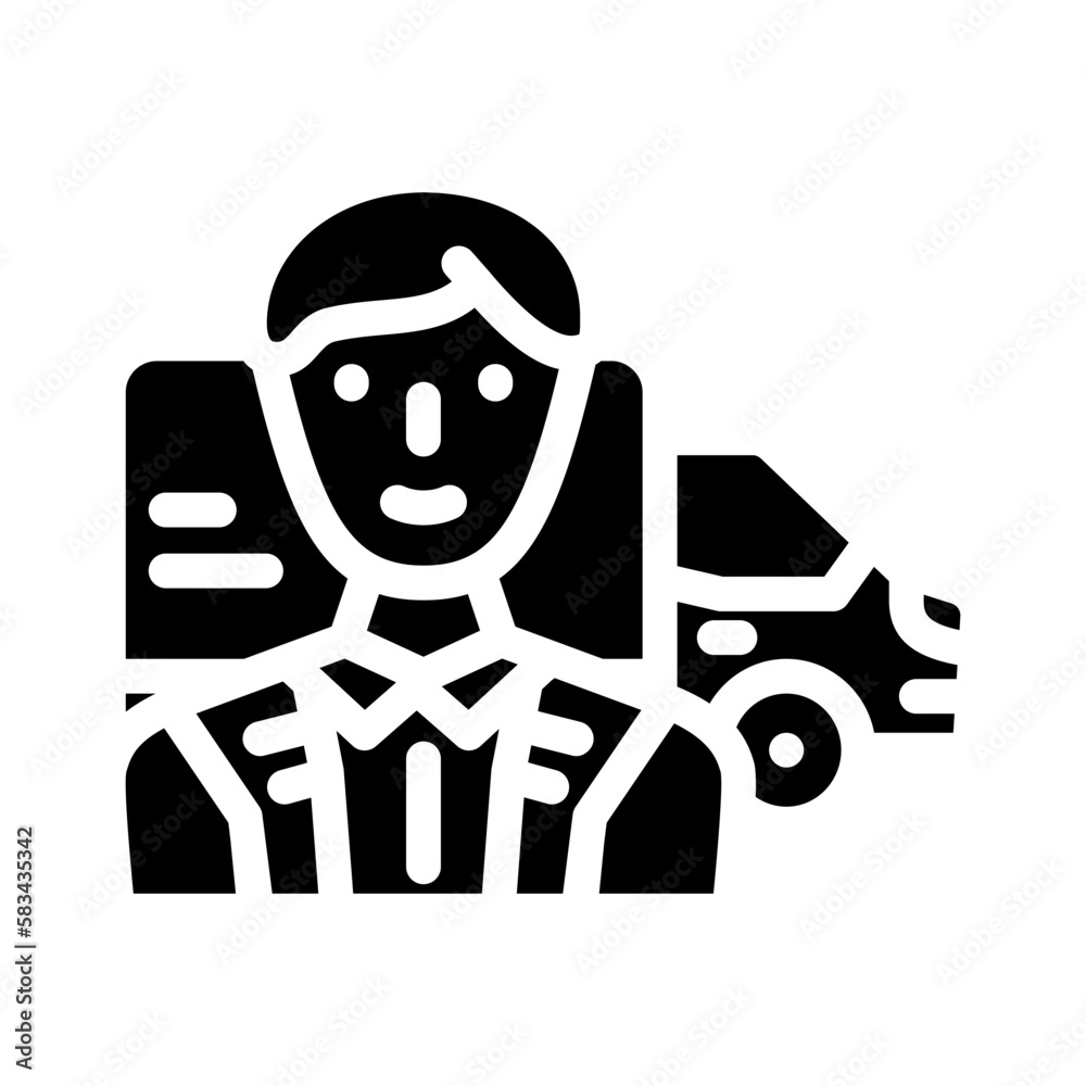 fleet maintenance manager repair worker glyph icon vector illustration