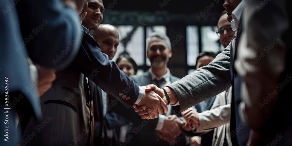 Team of Successful Entrepreneurs Shaking Hands Generative AI Team of Successful Entrepreneurs Shaking Hands Generative AI
