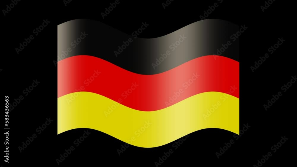 Animated germany flag. German flag icon. The waving glossy banner of germany. State patriotic banner. Design element, transparent, seamless loop Animated germany flag. German flag icon. The waving glossy banner of germany. State patriotic banner. Design element, transparent, seamless loop