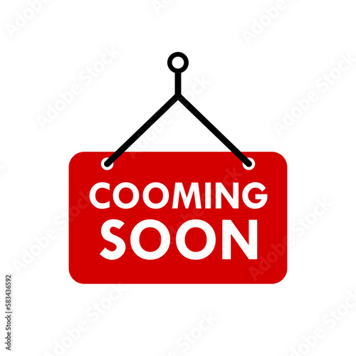 Cooming soon design logo template illustration