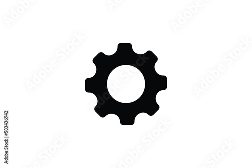 Minimal gear icon logo design vector template
