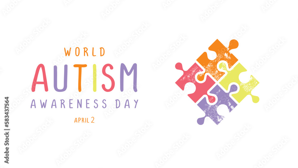World autism awareness day banner poster isolated on white background. World autism awareness day banner poster isolated on white background.