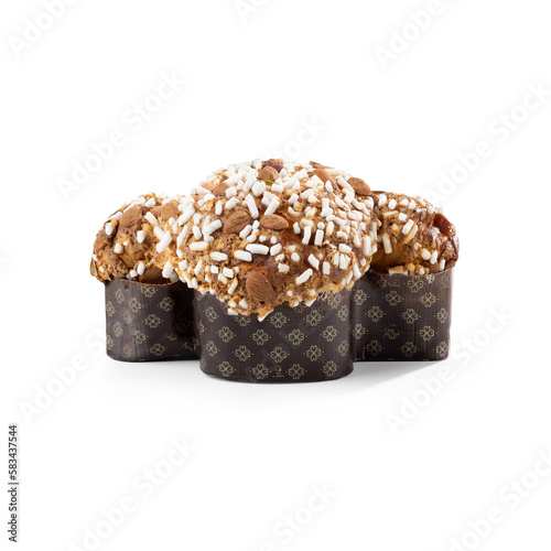 Italian "Easter Dove" Sweet Bread "Colomba Pasquale" or "Colomba di Pasqua" – front view - Isolated on White Background