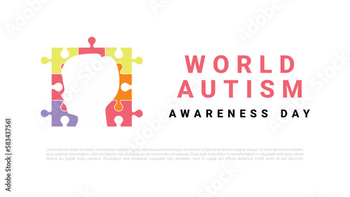 World autism day with head ...