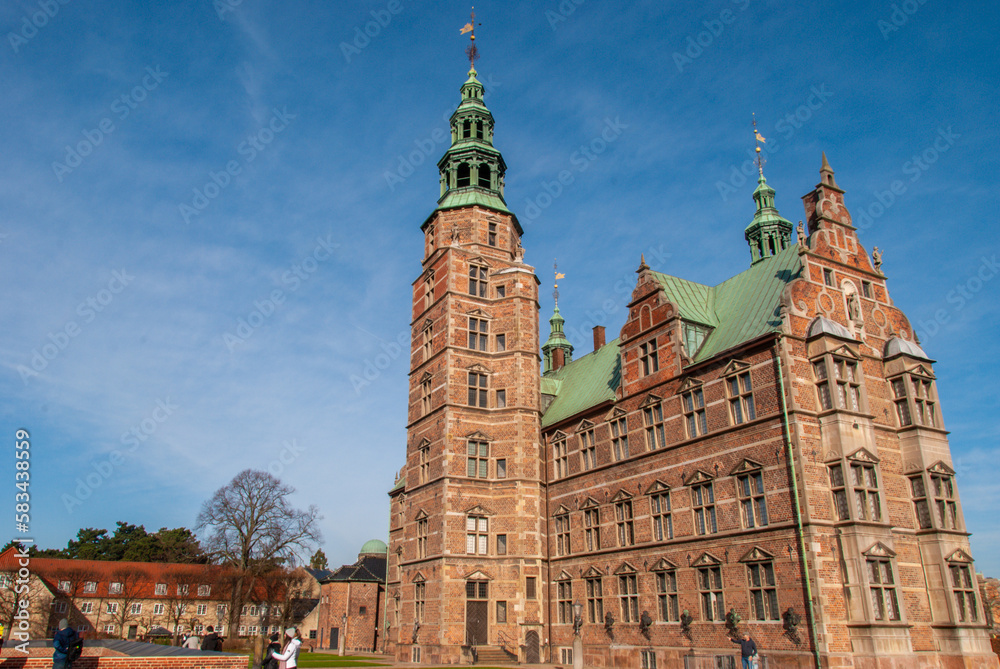 Exterior of Rosenborg Palace in Copenhagen, Denmark
