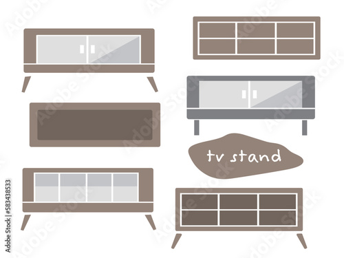 テレビ棚　家具　イラスト　セット