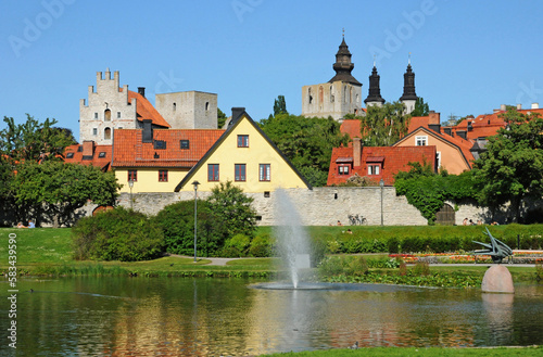 old and picturesque city of visby photo