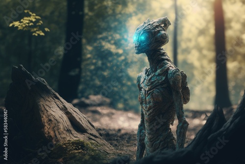 Fantasy Sci-Fi Creature of the Woods - Generative AI Illustration © Ecleposs