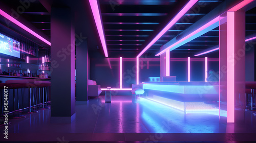 Night club at day light interior aesthetic concept light colors