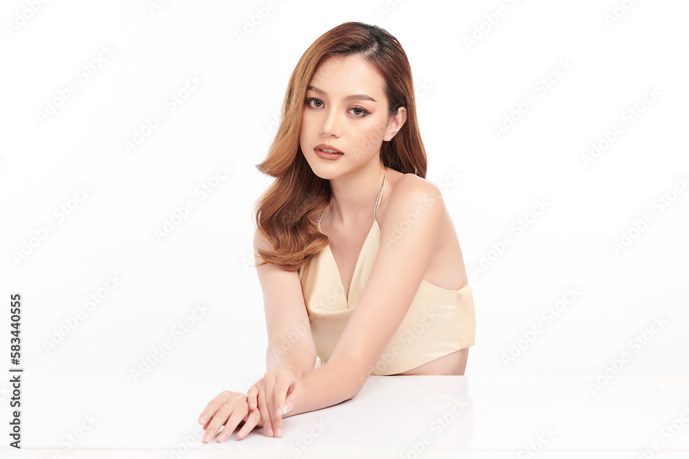 Beautiful young asian woman with clean fresh skin on white background, Face care, Facial treatment, Cosmetology, beauty and spa, Asian women portrait. Beautiful young asian woman with clean fresh skin on white background, Face care, Facial treatment, Cosmetology, beauty and spa, Asian women portrait.