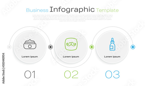 Set line Gel or wax for hair styling, Barbershop and Oil bottle. Business infographic template. Vector