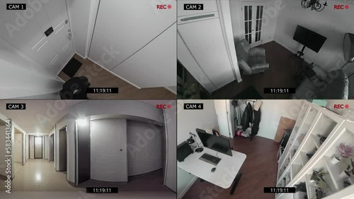 home system with cctv cameras, alarm, thief broke into the house.