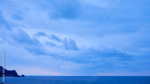 sunset seascape with clouds
