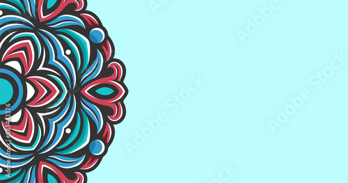 Background mandala art design with a beautiful mix of colors, suitable for all advertising design needs, both for business card designs, banners, brochures and others. © Oktian